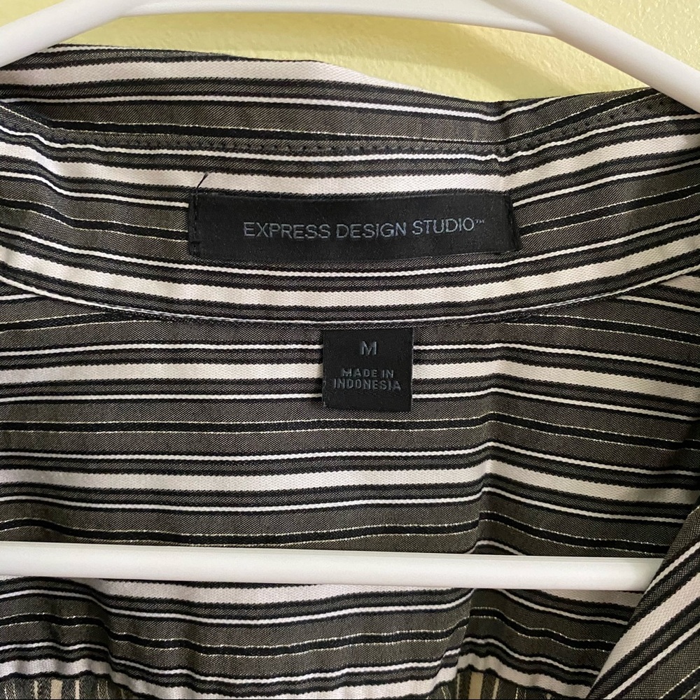 Express Striped Metallic Button Down Size M - image 2